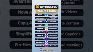 10 AI Tools for Marketers #aitoolsformarketers #aitoolsformarketing #aimarketingtools #aitools #aito