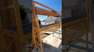Installing a big wood beam #worksmarter #workforit #hardwork