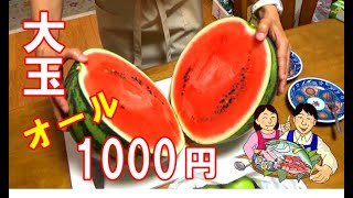佐渡 たつみ農園直売所 スイカ大玉1000円です！