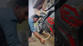 R15 Akrapovic exhaust modification 💥 #akrapovicexhaust #exhaustsound #r15 #trendingshorts