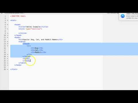 HTML Tables