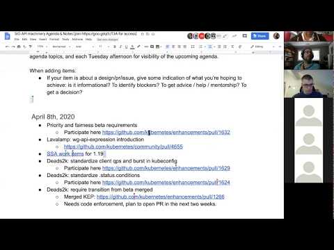 Kubernetes SIG API Machinery 20200408