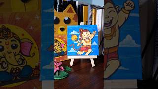 cute हनुमानजी canvas art #hanumanji #hanumanchalisa #trending #viralshort #canvaspainting #art