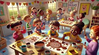 "🍫🎨 Hot Chocolate Finger Paint! 🖐️👧🧒 Stir, Swirl|Nursery Rhymes & Kids Songs