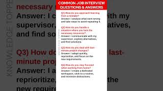 4 Most Common Job Interview Questions and Answers