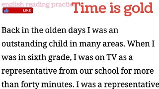 TIME IS GOLD | English reading paragraph | English reading practice @Englishreadingpractice