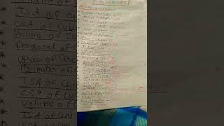Class 10th Surface area and volume all formulas #viral#trending#shorts#10th class