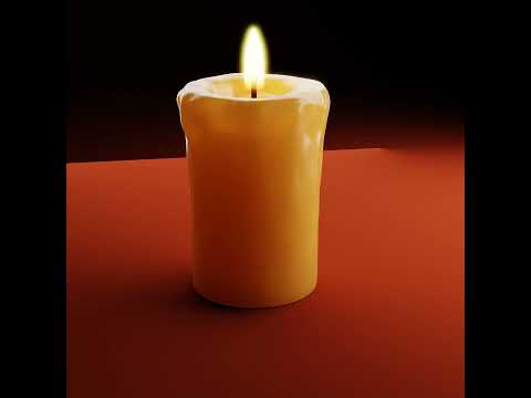 3D Model of an animated candle  #blendercourse
