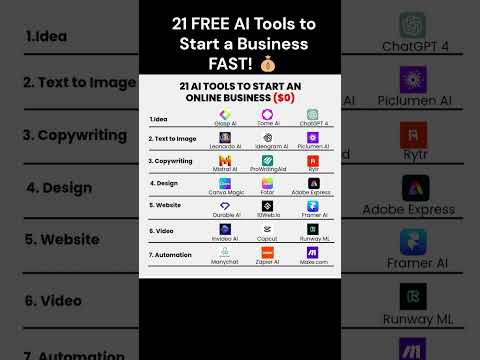 21 FREE AI Tools to Start a Business FAST! 💰 #Shorts #AITools #trending