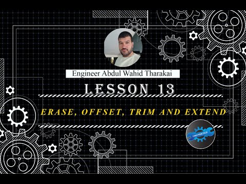LESSON 13: AUTOCAD 2018 ERASE, OFFSET, TRIM AND EXTEND Commands in Pashto Language #autocad2018