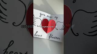 cutest and simple HEART card♥️🪽#diy #heartcard #diycard #giftidea #cardideas #handmadegift #shorts