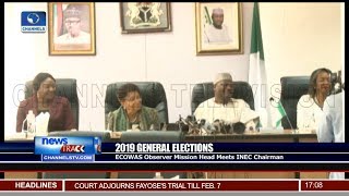 ECOWAS Observer Mission Head, Sirleaf Meets INEC Chairman