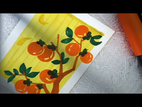 马克笔画画｜柿子树｜又到吃柿子的季节