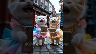 poor cat and old cellphone #funnycat #ai #creativeai #cat