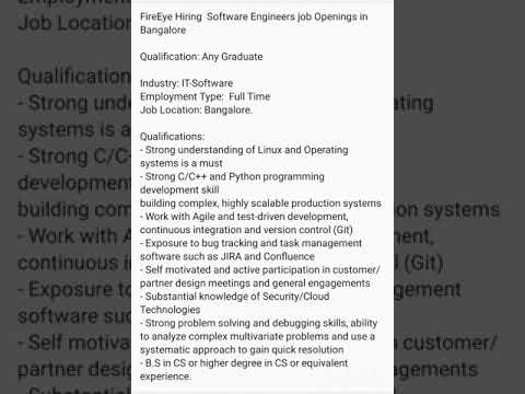 FireEye Hiring Software Engineers job Opening in Banglore Skills C,C++,Python,Linux,Operating System