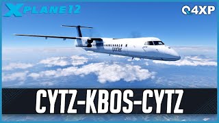 X-Plane 12 | FlyJSim Q4XP | Real World Porter OPS | Toronto City - Boston (Round-trip) | VATSIM