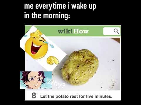 Let the potato sit for 5 minutes #potato #funnymeme #tanjiro #laughingsound #why