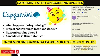CAPGEMINI ONBOARDING UPDATE | JAN-MARCH | TRAINING | CANDIDATE STATUS | 2022 |