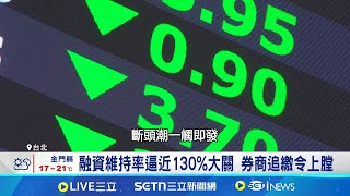 斷頭潮蠢動... 上市融資維持率創疫情以來最慘 融資維持率要挺住! 跌130%以下 史上僅18次｜記者 林嘉倩 張詠筌｜台灣要聞20250408｜三立iNEWS