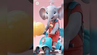 Hathi Raja Kha Chale Rhymes🦣🐘🦣#animalsvideo #animalsforkids #shorts #haathiraja #shortsforkids