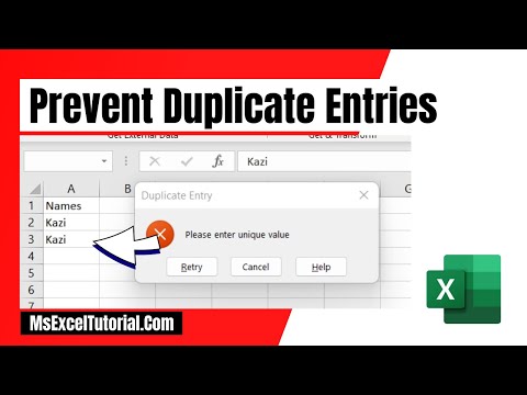 How to Prevent Duplicate Entries in Excel
