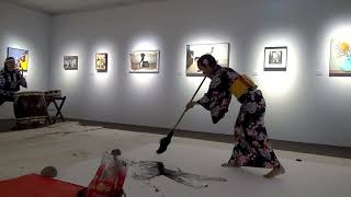 Japanese calligraphy performance by Tomoko Oka