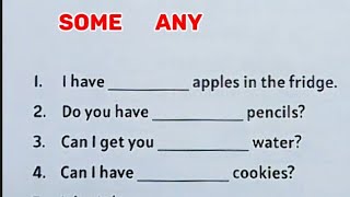 English Grammar Exercise | SOME vs ANY