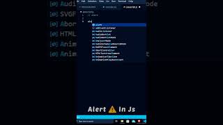 Alert ⚠️ In JavaScript || How To Use Alert In javaScript || #shorts #javascript #alanwalker