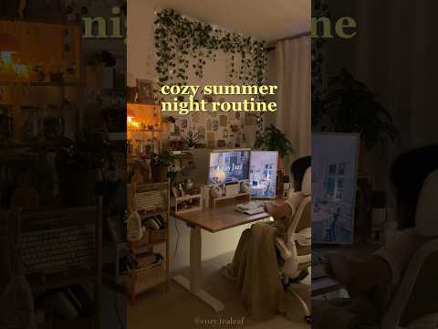 my cozy summer night routine 🌙🍃 #nightroutine #cozygaming #shorts
