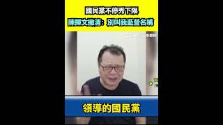 國民黨不停秀下限 陳揮文撇清：別叫我藍營名嘴｜三立新聞網 SETN.com