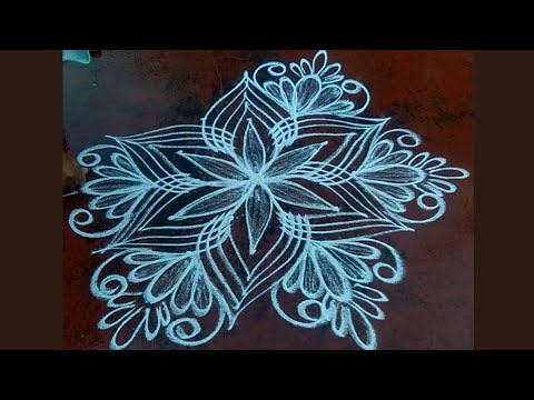 Relaxing symmetric rangoli with dots #rangoli #kolam #rangolikolam  #rangolidesigns #dailykolam