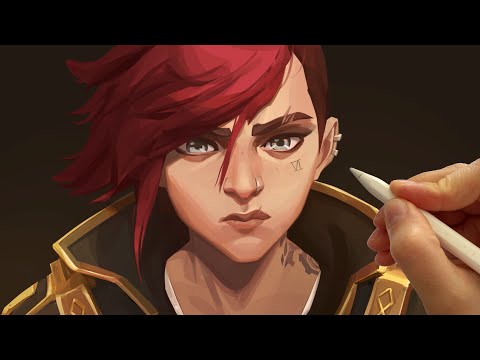 Vi Arcane Fanart - Digital Painting Process