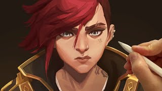 Vi Arcane Fanart - Digital Painting Process