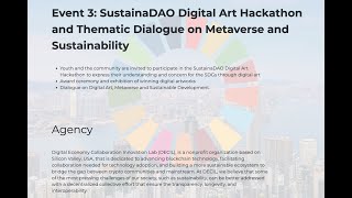 SustainaDAO Digital Art Hackathon and Thematic Dialogue on Metaverse and Sustainability