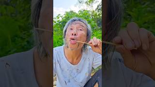 Kind Grandpa Eats Candy Skewers and the Funny Ending #shorts#1233#🤤🍡😲☹️