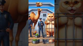 Cat In Prison With Camel 🐪 #cat #cute #ai #meow #meowcat #catlover
