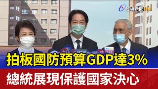 拍板國防預算GDP達3% 總統展現保護國家決心