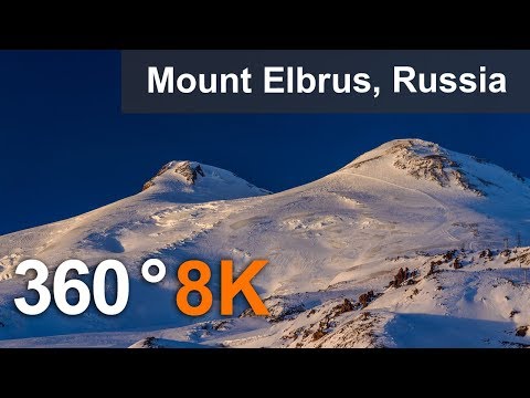 360 video, Journey to Elbrus Mountain, Russia. Teaser. 8K aerial video