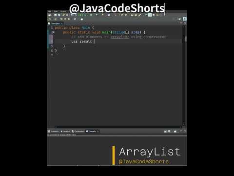 0005 adding elements using Arraylist constructor. #java #programming #shorts