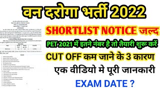 VAN DAROGA PET CUT OFF I UP VAN DAROGA SHORTLIST NOTICE I FOREST GUARD PET CUT OFF I VAN DAROGA