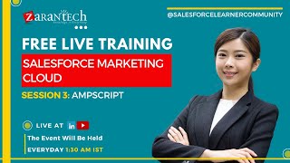 FREE LIVE | Ampscript | Salesforce Marketing Cloud Training | ZaranTech