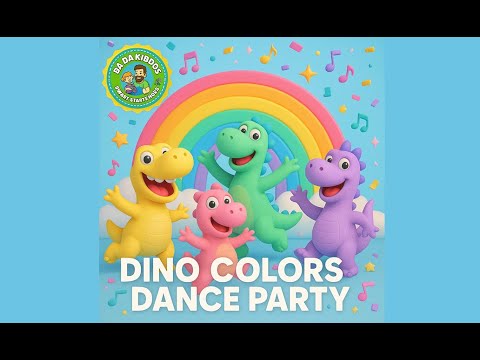 Dino Colors Dance Party 🦕 | Learn Colors in Motion! Fun Song for Kids 🎨| Nursery Rhymes