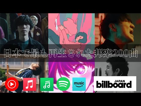 日本で最も再生された邦楽200曲／歴代ストリーミング再生回数ランキング【Billboard JAPAN】