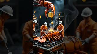 Tiny Workers Grill a Giant Lobster!#Shorts #AIArt #GiantLobster #MinimaxAI #HailuoAI