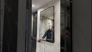 Bathroom mirror with LED lighting