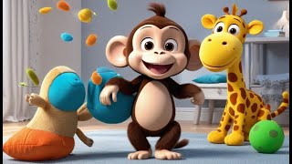 Bouncy Monkeys on the Bed | Energetic Monkey Song for Kids | Fun Toddler Nursery Rhyme