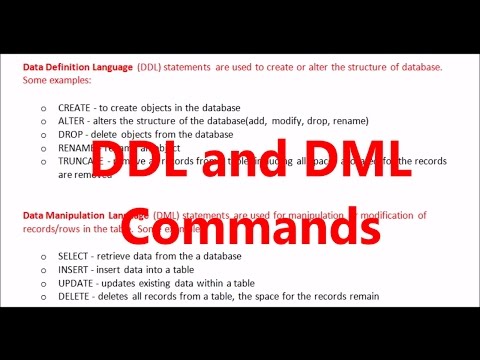 ddl and dml commnds in sql