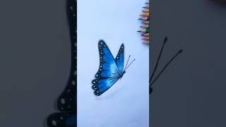 Blue 💙 #shorts #art #viral #quickvideo #creative #youtubeshorts #butterflydrawing #satisfied#drwaing