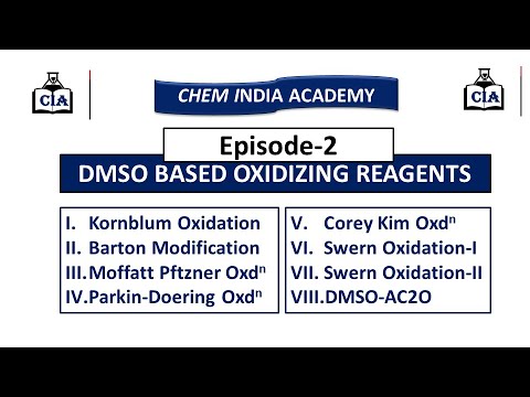 Episode-2 ||DMSO BASED REAGENTS|| in Organic Synthesis|| by Chem India Academy||#Reagents #CIA