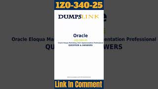 Oracle 1Z0-340-25 Free Exam Dumps | Oracle Eloqua Marketing 2025 Implementation Professional